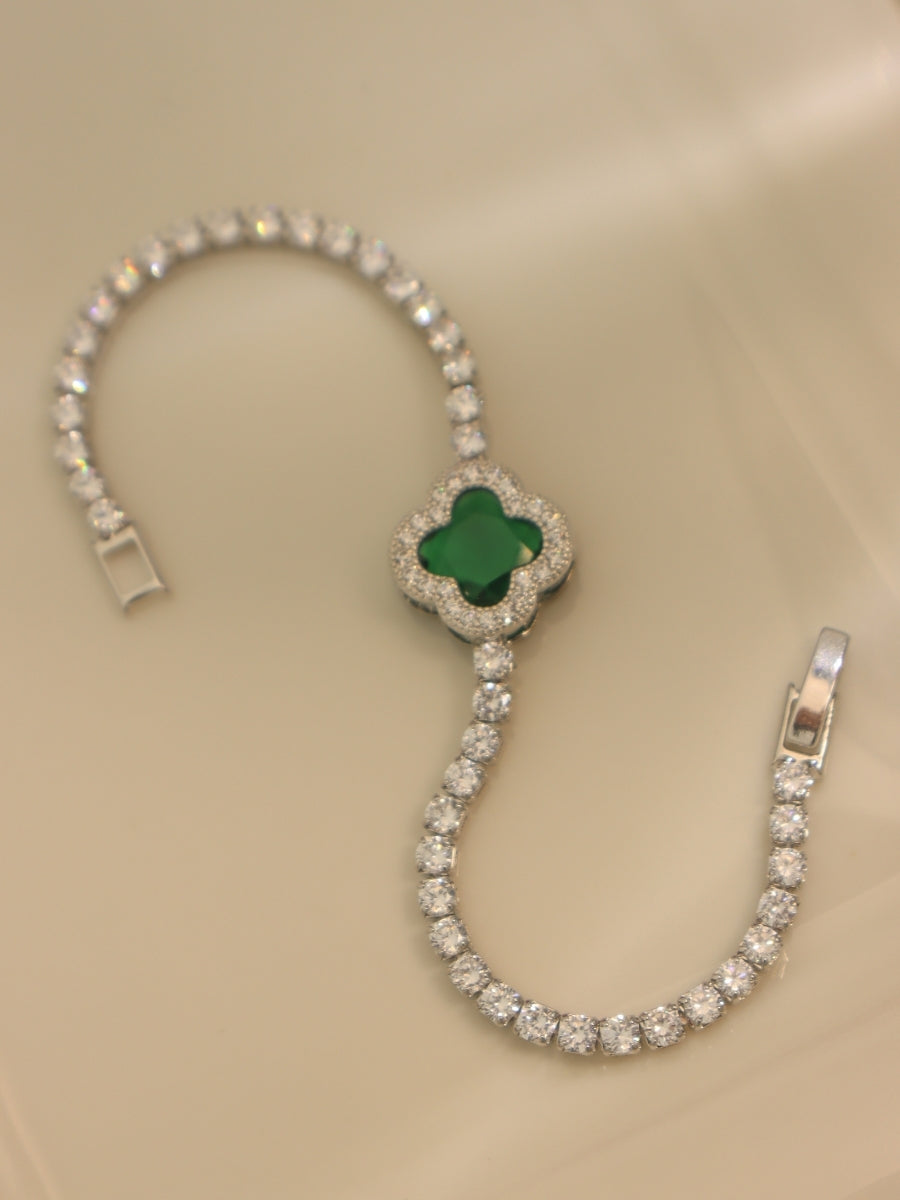 Celestial Clover Bracelet ( Emerald )