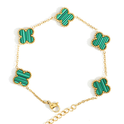 Luxe Clover Bracelet ( Green )