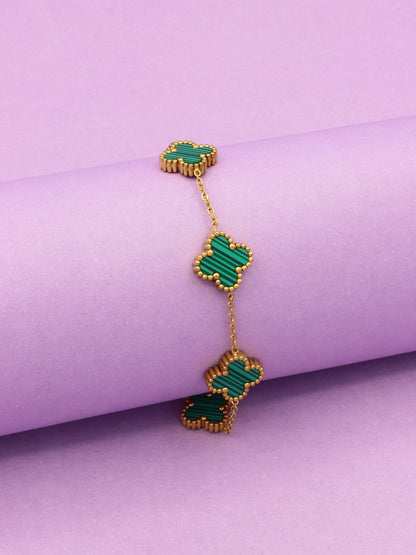 Luxe Clover Bracelet ( Green )
